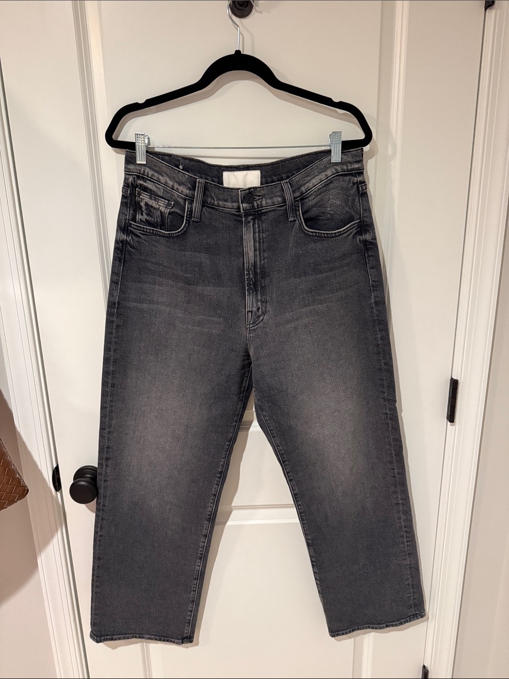 MOTHER Washed Black Relaxed Jeans
